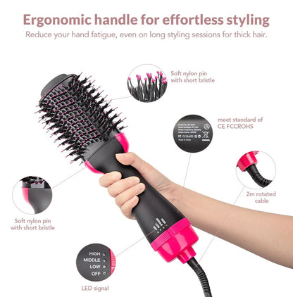 Adbrandstore1® Hot Air Brush Multi-Function HairDryer Straightener Curler CombOne Step Professional Salon Hai..