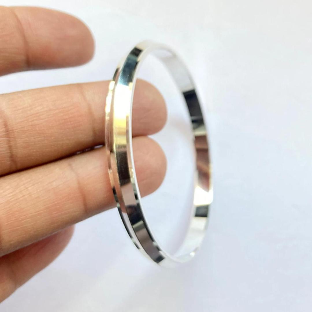 Stylish Silver Kara Bangle for Men | Unique Design | 1 Pc