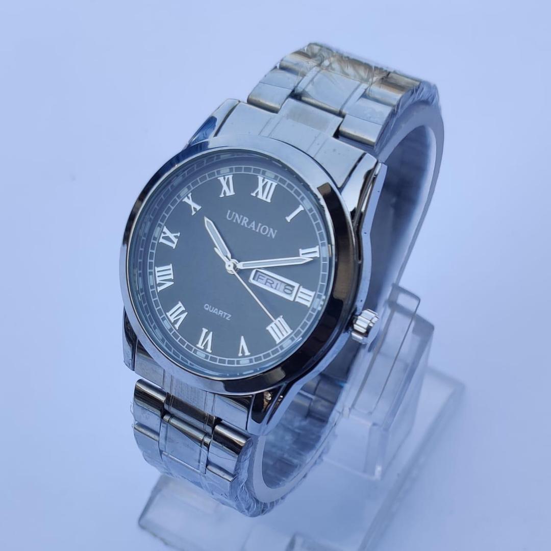 Men's Quartz Round Silver Analogue Watch - 1 Pc Chain Strap