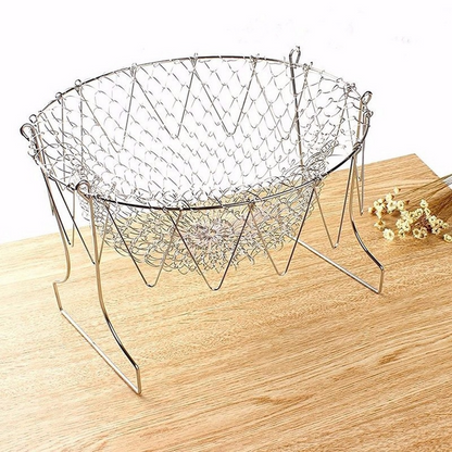 Adbrandstore1®Multipurpose Foldable Stainless Steel Fry Basket